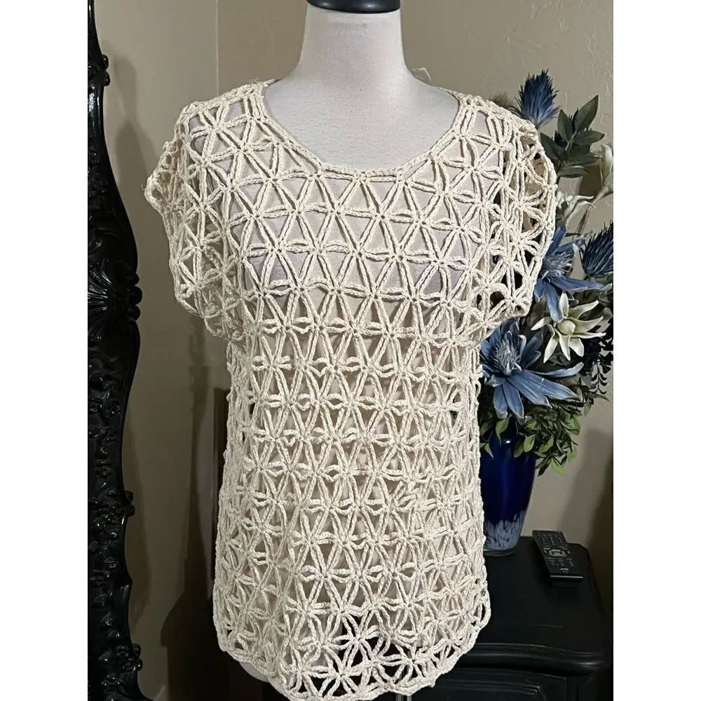 Two Sisters Open Weave Pullover Sweater or Cover Up Size M / L